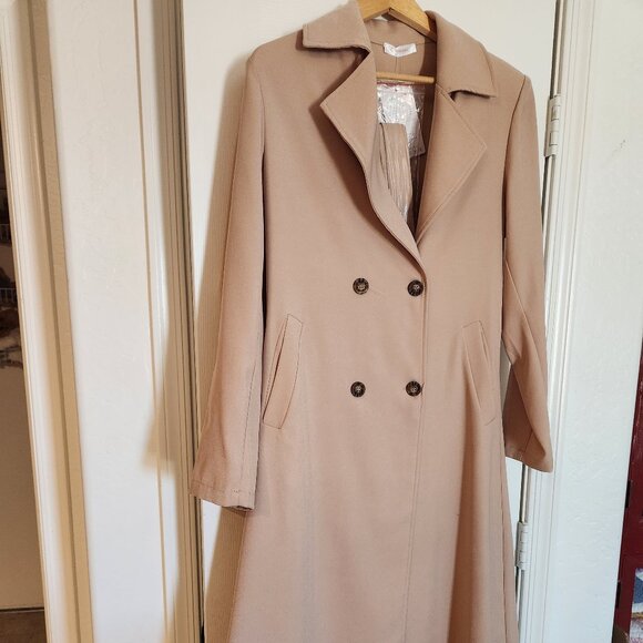 Women's Trench Coat Long Double-Breasted Spring Fall Fashion 2024 Classic Lapel - Picture 1 of 1